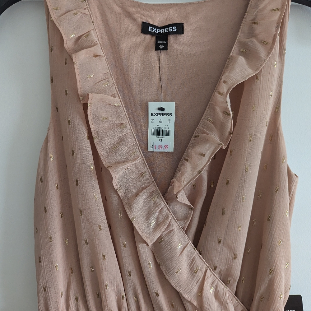 Metallic Clip Dot Ruffle Maxi Dress - Picture 3 of 8